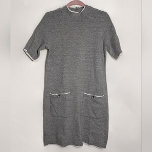 ✨ Nicole Miller New York Knit Shift Dress – Gray/Ivory | Size S (P) ✨